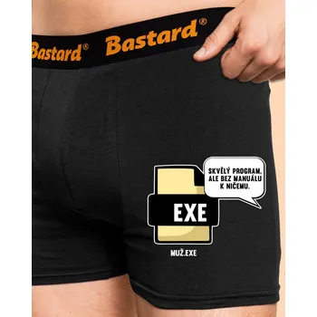 Trenýrky Bastard Složka žena a muž boxerky Black