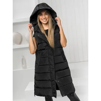 Dámská vesta Černá dámská prodloužená prošívaná vesta Bolf MY6315 - XL