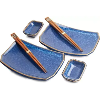 Sada nádobí Made in Japan Sushi souprava s hůlkami - porcelán - Blue v Dárkové krabici