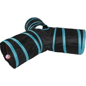 Hračka pro kočku Tunel pro kočky Play labyrint 80x25cm modrý/černý Duvo+