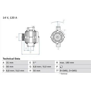 Alternátor Generátor BOSCH 0 986 043 900