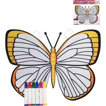 Karnevalový kostým KARNEVAL Křídla motýlí na záda kreativní set s 6 fixy k vybarvení