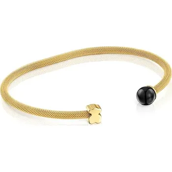 Náramek Pozlacený náramek s onyxem Tous ICON MESH 1004507240 zlatá GLD, vel. ONE SIZE