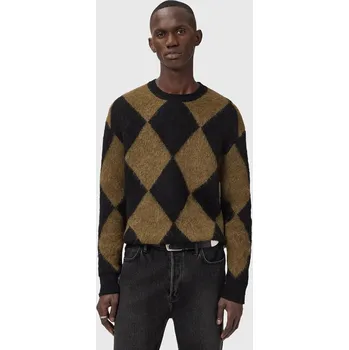 Pánský svetr Svetr s příměsí vlny AllSaints BOWER M066KD hnědá 82X, vel. XXL