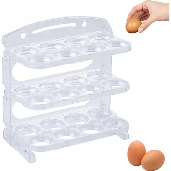 Dóza na potraviny ORGANIZÉR / ZÁSOBNÍK NA VEJCE DO LEDNICE PRO 24 VAJEC, PATROVÝ KRABIČKA, PLASTOVÝ