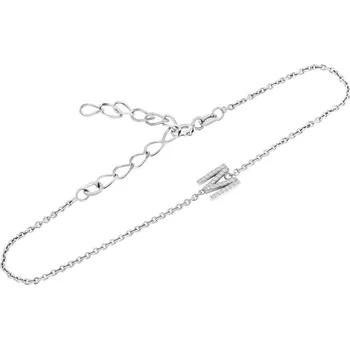 Náramek Stříbrný náramek s písmenkem a lab-grown diamanty Anika