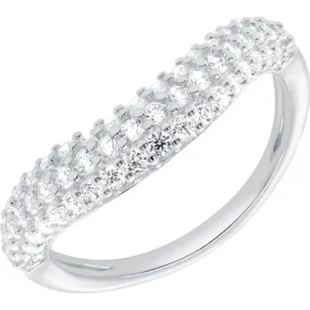 Prsten Half eternity zvlněný stříbrný prsten s lab-grown diamanty Sven