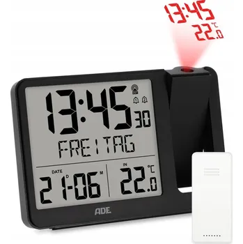 Hodiny Hodiny digitální s projektorem ADE 15,5 x 10,5 x 4 cm černé