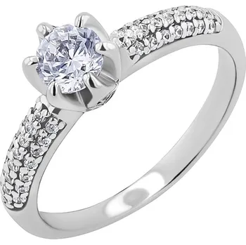 Prsten Zásnubní zlatý prsten s lab-grown diamanty Lineas