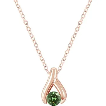 Přívěsek Minimalistický přívěsek se zeleným diamantem Tilda