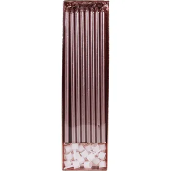 Vrták Narozeninové svíčky - dlouhé, růžové zlato, 16 ks