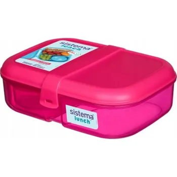 Dóza na potraviny Tříkomorový LUNCH BOX SISTEMA Lunch 1,1 l růžový (růžová)