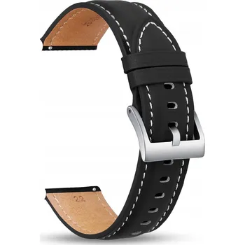 Řemínek na hodinky Kožený řemínek k hodinkám JG Smart, černý, 20 mm