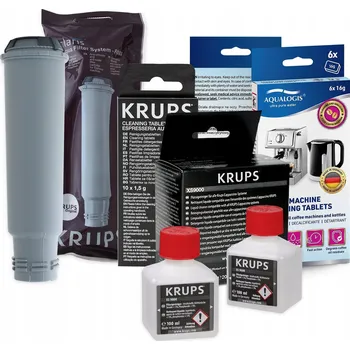 Kávovar Sada Krups filtr F08801, čisticí roztok XS9000, XS3000, odvápňovač Decalc 6 Ks