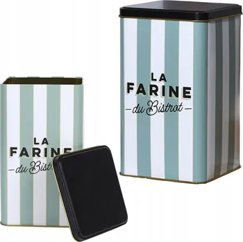 Obraz Dóza na cukr Bistrot, černo-zelená, kovová, 11x18 cm. Elegantní černá