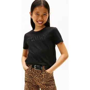 Chlapecké tričko Dětské bavlněné tričko Tommy Hilfiger KG0KG08899.9BYA černá 99X, vel. 128