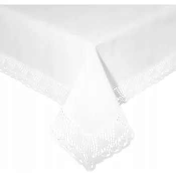 ubrus UBRUS dekorativní ubrus 140X260 cm bílý ELEGANTNÍ KRAJKA VÁNOČNÍ