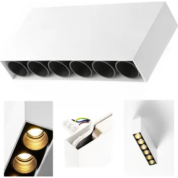 Stropní bodové svítidlo obdélníkové GTV bílé