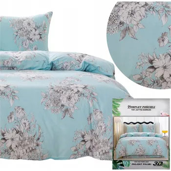 Povlečení Povlečení MARIA 1x povlak na polštář 70x80 sada 140x200 2 dílné saténové květiny