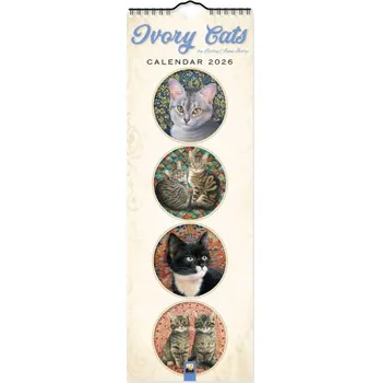 Cizojazyčná kniha Ivory Cats Slim Calendar 2026 (Art Calendar) (Kalendář)