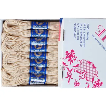 Příze Snový svět 7132 - Bavlněná vyšívací příze Mouline písková