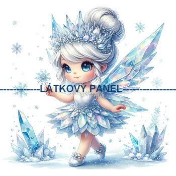 Látkový panel - Zimní víla - AVS-090 Velikost: 15x15cm, Materiál: Kočárkovina