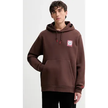 Pánská mikina Mikina adidas Originals Graphic pánská, hnědá barva, s kapucí, s aplikací, JX3095 88X, vel. XXL