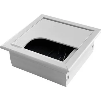 kabelová chránička Kabelová průchodka čtvercová 8 cm kov bílá