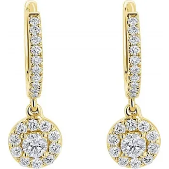 Náušnice Zlaté kruhové náušnice s 0.13ct lab-grown diamantem Madhu