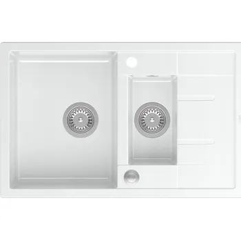 Granitový dřez Dřez jednopůlkový Quadron Morgan 156 granitový bílý