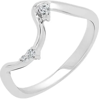 Prsten Vlnitý prsten s lab-grown diamanty Lydie