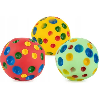 Hračka pro psa Míček pro psy Happet s prohlubní, barevný, 8,75 cm