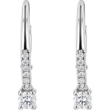 Náušnice Stříbrné visací náušnice s 0.1ct lab-grown diamantem Noor