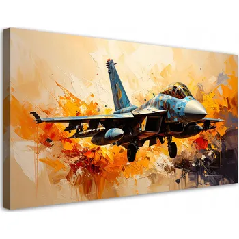 Obraz Moderní obraz do kanceláře, Letadlo F16 za letu 100x50