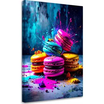 Obraz Moderní obraz do kuchyně a jídelny, Barevné Makronky 40x60