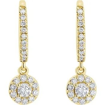 Náušnice Zlaté kruhové náušnice s 0.09ct přírodním diamantem Namita