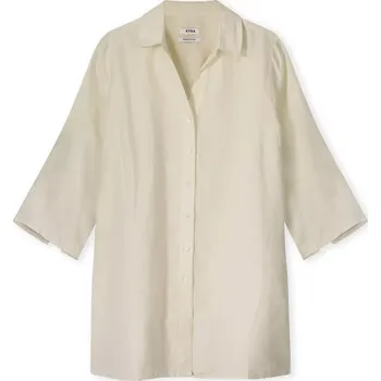 Dámská halenka Košile Kyra Liza jemně bílá prodloužená ze lnu Velikost: 38