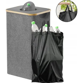 Obraz KOŠ NA PRÁZDNÉ LAHVE HRAČKY S VÍKEM NÁDOBA VELKÝ 100L KUFR NA OBLEČENÍ