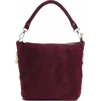 Solome kabelka kabelka přes rameno přírodní kůže semišová červená