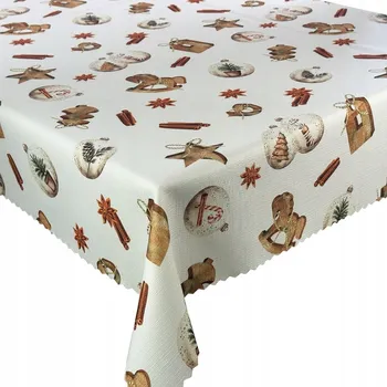 ubrus Vánoční ubrus odolný proti skvrnám béžový 130x340 cm