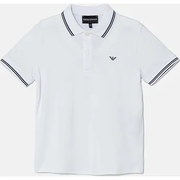 Chlapecké tričko Dětské polo tričko Emporio Armani bílá barva, s potiskem, 8N4FB3 1JPTZ 8N4FB3.1JPTZ 00X, vel. 152