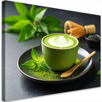 Obraz Obraz do kuchyně nebo restaurace, Matcha Čaj Latte 100x70