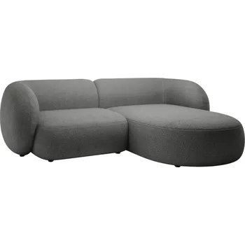 Pohovka Micadoni Tmavě šedá bouclé rohová pohovka Kate 255 cm, pravá