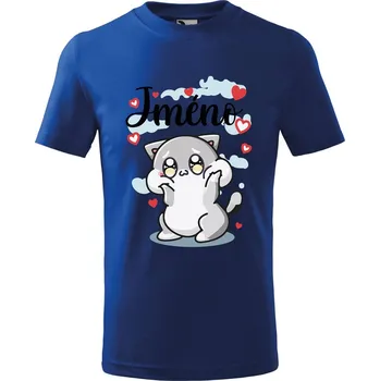 Dětské tričko Roztomilá kočička se jménem Velikost: 134/8 let, Barva trička: Královsky modrá