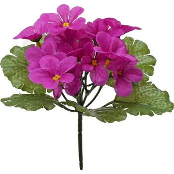 umělá květina Umělá fialka 19 cm, vínová