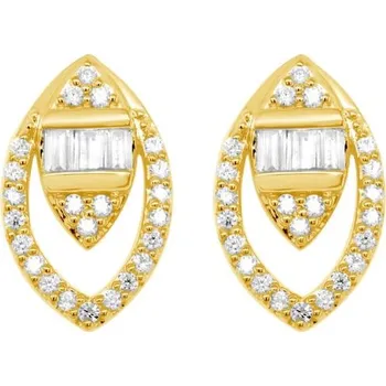 Náušnice Zlaté náušnice mandlového tvaru s lab-grown diamanty Birgit