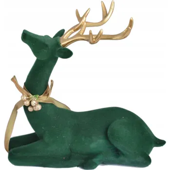 Obraz Sob ležící zelený semiš těžký vánoční ozdoba dekorace