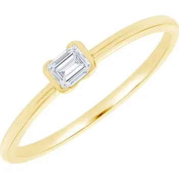 Prsten Minimalistický prsten ze zlata s emerald lab-grown diamantem Henrik