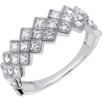 Prsten Moderní stříbrný prsten s přírodními diamanty Edvard