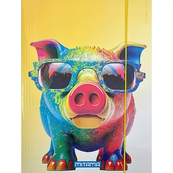 MITAMA Prasátko A4 s gumičkou a chlopněmi